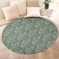 thumbnail image 4 of Green Christmas Floral Pattern Round Blanket,Comfortable Soft Flannel Throw Blanket,All Season,Warm Lightweight Blankets for Sofa Bed Couch Living Room Chair 60"x60", 4 of 5