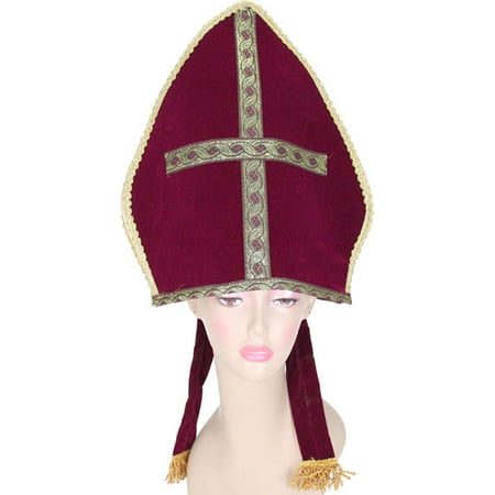 Adult Mens Catholic Pope Bishop Cardinal Priest Hat Mitre Clergy Costume