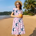 thumbnail image 4 of Lsque Cartoon Poodle Dog Print Women's Casual Dress T-Shirt Summer Short Sleeve Scoop Neck Swing Dresses, 4 of 6