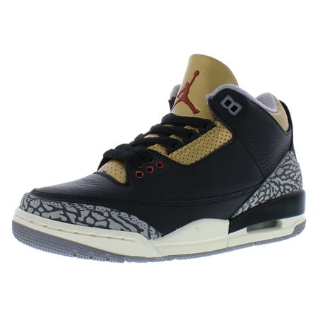 Air Jordan 3 CK9246-067 Sneakers Women's Black Leather Basketball Shoes PRO107 (Black,5)