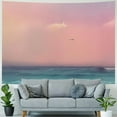 thumbnail image 4 of PRATYUS Pink Ocean Tapestry Beach Tapestry Pink Sea Sky Moon Tapestries Wall Hanging for Teen Girl Women Bedroom College Dorm Living Room Aesthetic Decoration Painting, 4 of 6