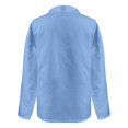 thumbnail image 5 of Womens Long Sleeve Tops Cotton Collar Solid Long Sleeve Casual Basic Trendy Tops, 5 of 5