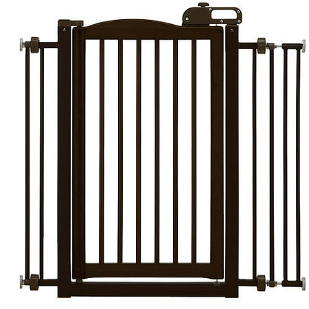 Richell One Touch Pet Gate, Dark Brown