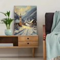 thumbnail image 5 of Qisvanset 12x16 Inch 2D Flat Framed Canvas Art, Vintage Winter Village Landscape Country Snow Scene Home Wall Decor, 5 of 5