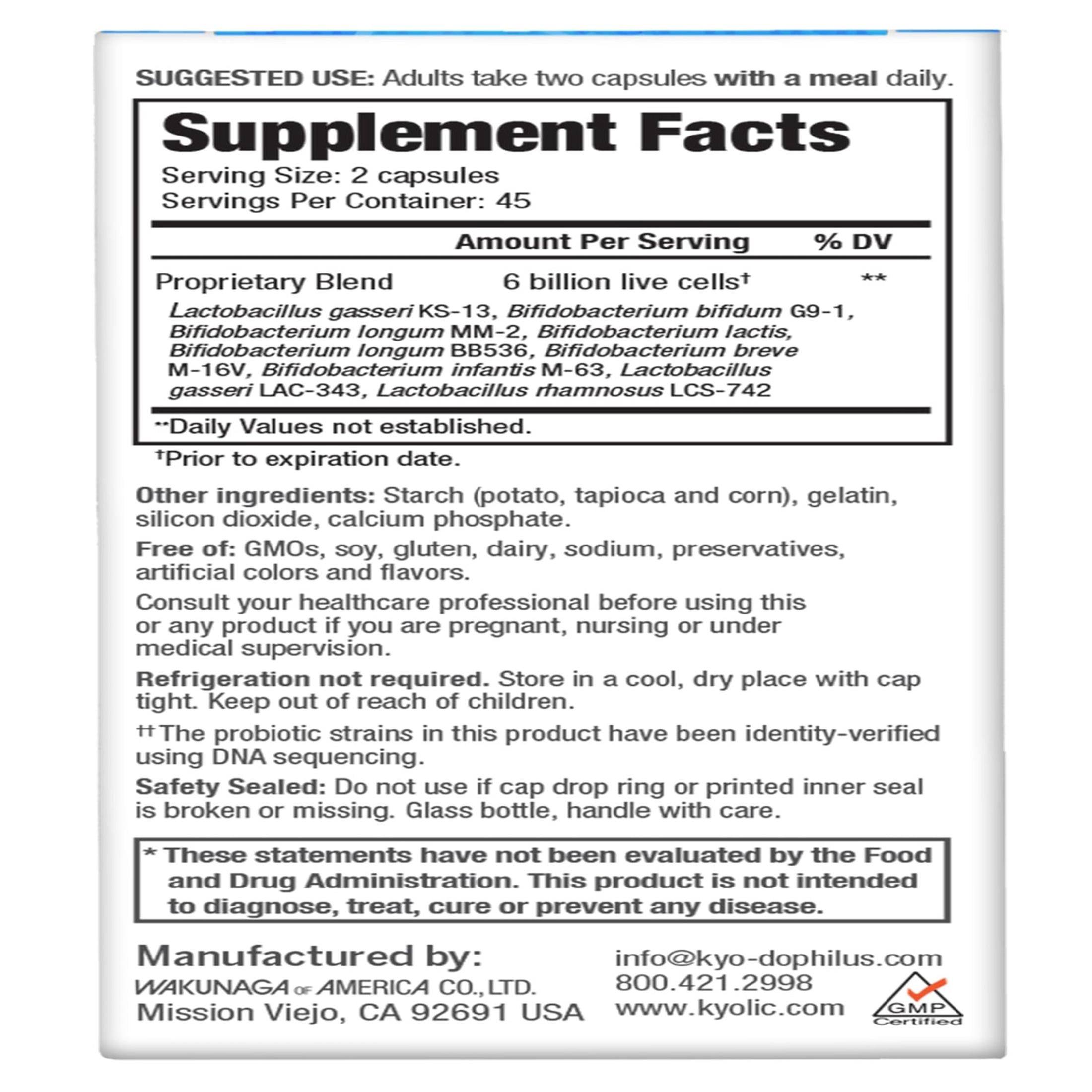 Kyo-Dophilus Multi 9 Probiotic, Strong gut health balance and support*, 90 capsules
