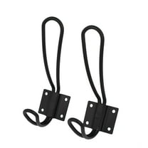 Uxcell Clothes Towels Display Wall Mounted Hanger Hook Bracket Black 2pcs