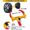 thumbnail image 3 of Tevlaphee Wheel Lock Set,Trailer Security Adjustable Anti Theft Trailer Wheel Lock for Car Camper Trailers SUV Boat Motorcycle Great Deterrent 2 Packs 6 Alike Keys, 3 of 5