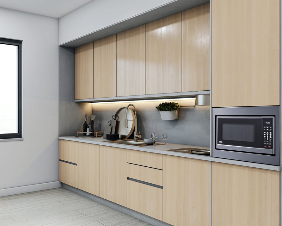 Summit Built-in Microwave with Trim Kit,  Fits 24 Inch Spaces 1.2 cu.ft., Stainless Steel - SMBI24