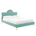 thumbnail image 2 of Modway Sunny Performance Velvet King Bed in Mint, 2 of 10