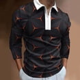 thumbnail image 2 of Mens Polo Shirt Long Sleeve Tops Gold L, 2 of 4