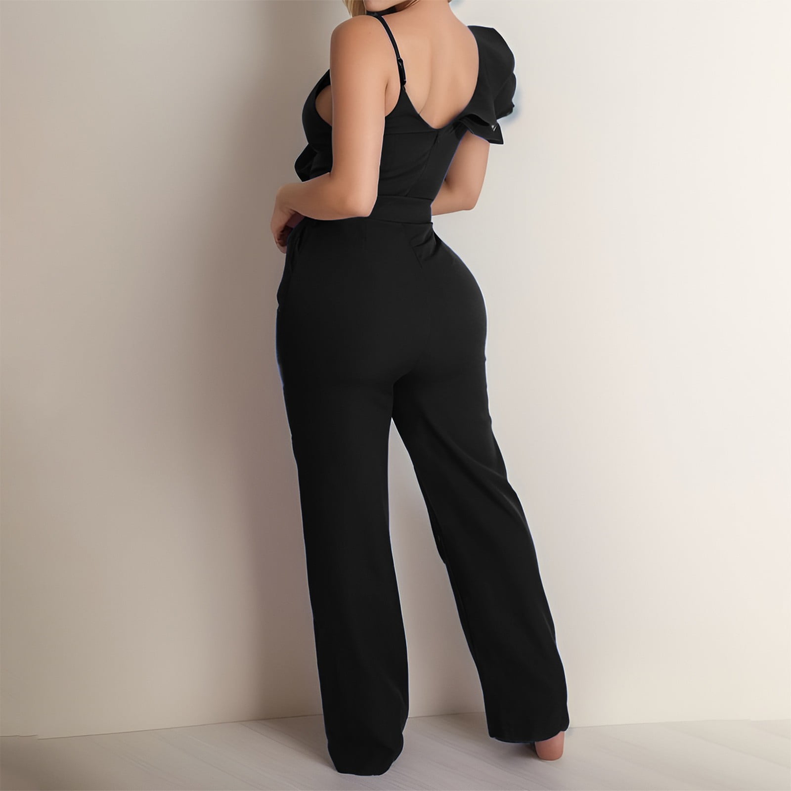 HBFAGFB Rompers for Women Fashion One Shoulder Sleeveless Loose