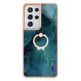 thumbnail image 2 of Mantto For Samsung Galaxy S21 Ultra Case,Ring Holder Stand Marble Pattern 3 in 1 Rugged Shockproof Hybrid Hard PC Soft Rubber Bumper Drop Protective Girls Women Boy Men Phone Cases,Green, 2 of 6