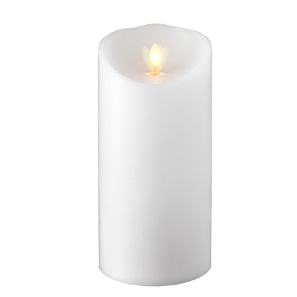 Liown 14431 7" White LED Wax Battery Operated Pillar Candle with