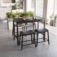 thumbnail image 4 of Patiojoy Dining Table Set for 4 Kitchen Counter Height Table with 4 Stools 5 Piece Bistro Table Set Rubber Wood Pub Dinner Table Set, 4 of 10