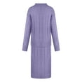 thumbnail image 6 of Puntoco Womens Plus Sweater Clearance Womens Solid Color Long Sleeve Cable Knitted Warm Two-Piece Skirt Sweater Suit Set Purple 16(Xxxxl), 6 of 6