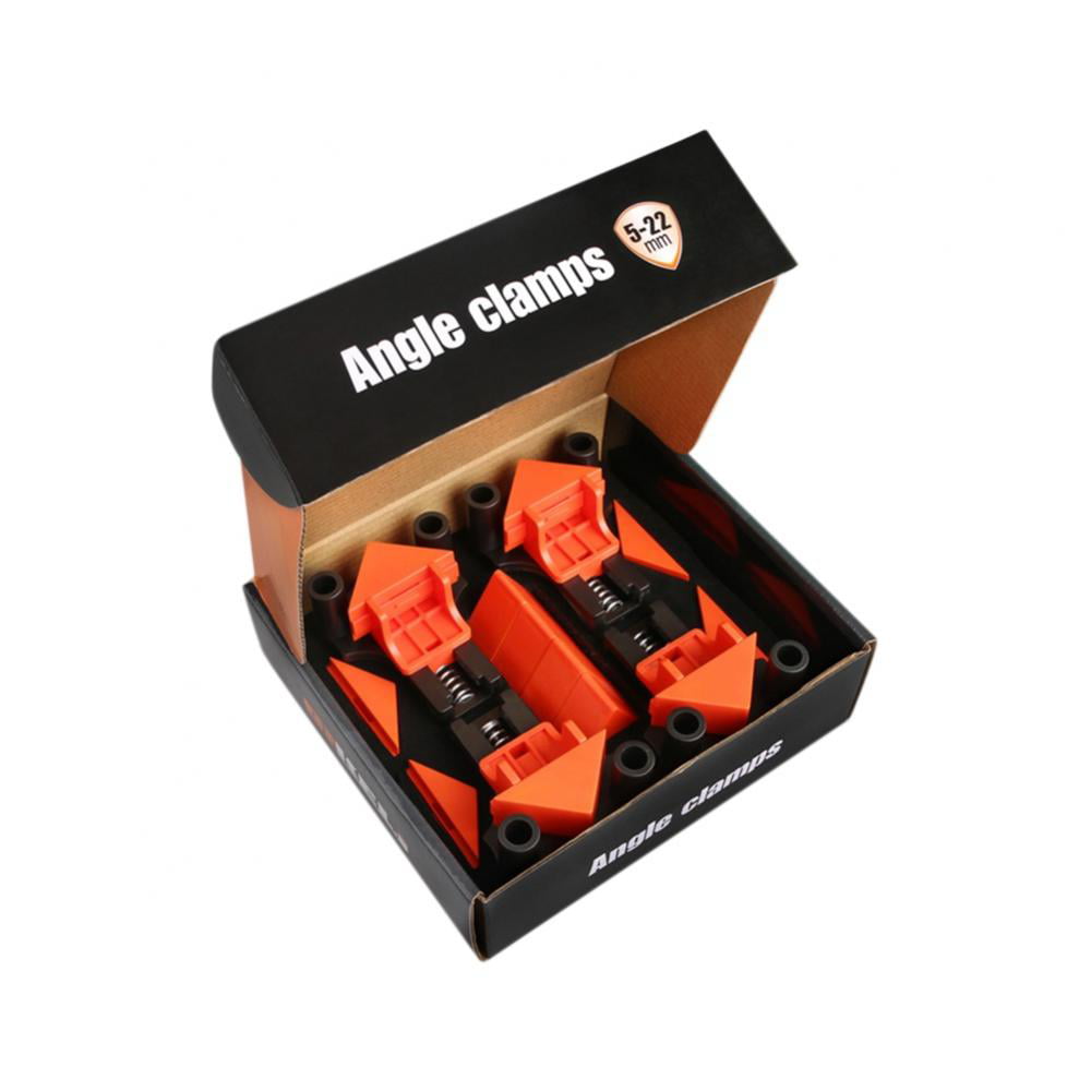 orange+black Set of 4 Clamp Tool with Adjustable Hand Tools 90 Degree Angle Clamps Right Angle Clip Fixer Woodworking Corner Clip 