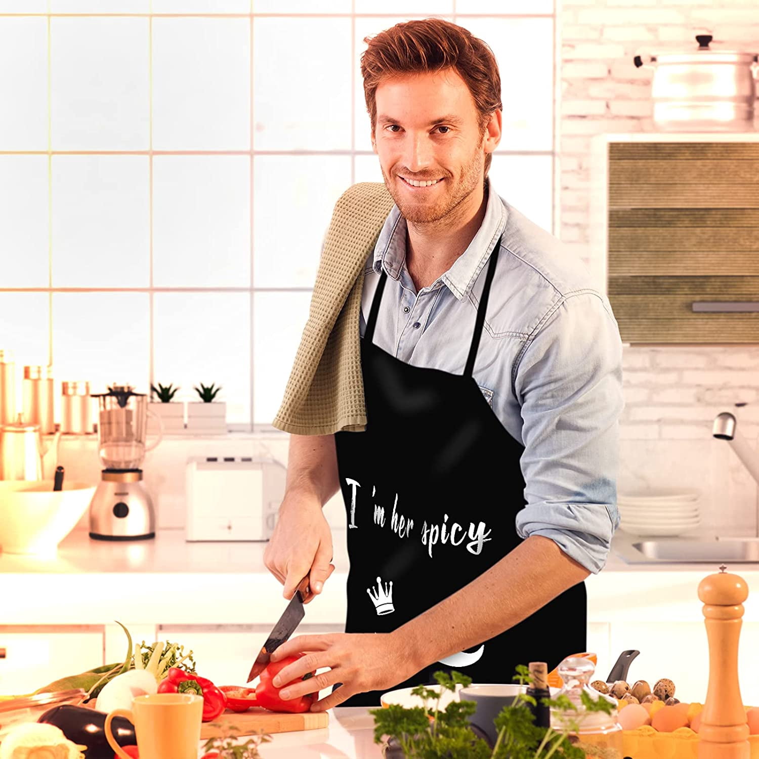 Aprons for Men Birthday Gifts for Men Unique Funny Christmas Gifts for Dad Husband Boyfriend Grilling BBQ Grill