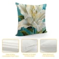 thumbnail image 4 of JEUXUS Short Plush Throw Pillow Cover White Lily Floral Print Abstract Flower Plant White, 4 of 5
