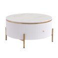 thumbnail image 5 of 31.5" Modern Round Coffee Table with 2 large Drawers Storage Accent Table,White, 5 of 12