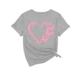 thumbnail image 5 of Fshinging Women Heart Butterfly Print Short Sleeve Tops Summer Fashion Casual T-Shirts Light Gray M, 5 of 5
