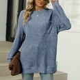 thumbnail image 2 of Women's Tunic Sweaters Lightweight Fall Casual Long Sleeve Crewneck Pullover Tops, 2 of 2