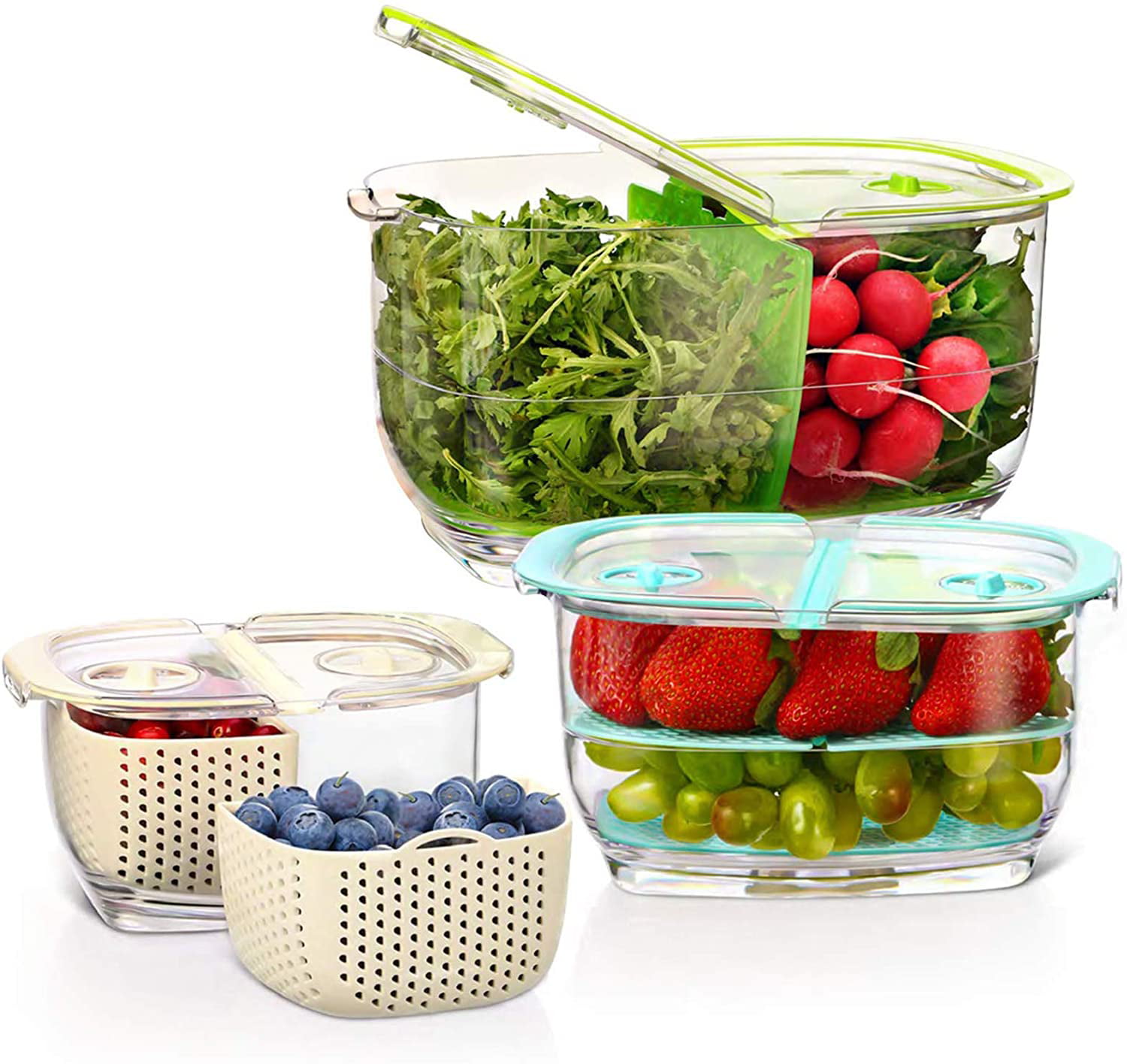 Details about   Creative Kitchen Food Crisper Vegetable Fruit Saver Container Fresh Storage Box 