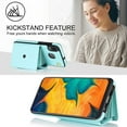 thumbnail image 6 of REQO Phone Case for Samsung Galaxy A20 A30 Wallet Cover with RFID Blocking Credit Card Holder Wrist Crossbody Strap Lanyard Stand Leather Slot Cell Accessories M10s A 30 20A SM A205G Women Men Teal, 6 of 6