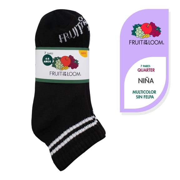 Set de Tines Fruit of the loom Para Niña Corto Multicolor 7 Pares Talla CH