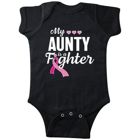 

Inktastic Breast Cancer Awareness My Aunty is a Fighter Gift Baby Boy or Baby Girl Bodysuit