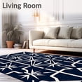 thumbnail image 2 of ODIKA 6'x9' Machine Washable Non-Slip Area Rug, Modern Abstract Gridiron Lines and Starburst High Traffic Rug, Black, 670032, 2 of 7