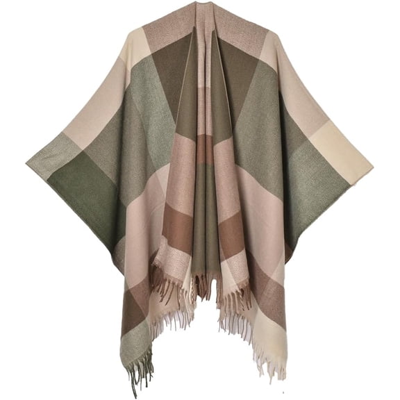 Zhengup Women's Elegant Shawl Wraps Open Front Cardigan Sweater for Travel Plane Blanket