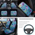 thumbnail image 2 of Jeiento Dinosaur Automotive Seat Covers Full Set for Men Women Car Floor Mats Steering Wheel Cover Armrest Cover Auto Seatbelt Covers Cup Coasters Keychains 17 Pack Car Accessory Decor, 2 of 6