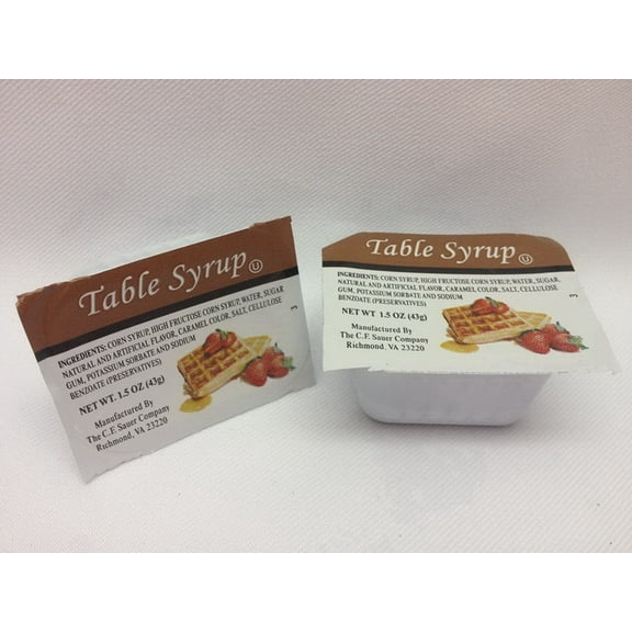 (Price/Case)Sauer Regular Table Syrup 1.5 Ounces - 100 Per Case