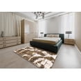 thumbnail image 5 of Ahgly Company Machine Washable Indoor Square Abstract Red Brown Area Rugs, 5' Square, 5 of 7