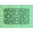 thumbnail image 1 of Ahgly Company Indoor Rectangle Oriental Turquoise Blue Modern Area Rugs, 4' x 6', 1 of 4