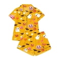 thumbnail image 5 of Halloween Pajamas Women Short Sleeve Button Top Matching Shorts 2026 Fall Cute Satin Pumpkin, 5 of 5