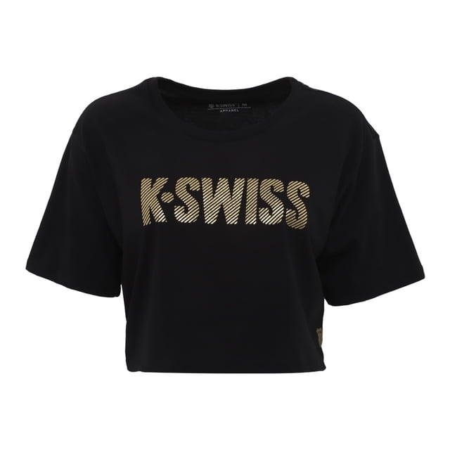 Playera Dama Oversize K-Swiss CROP-04 Color Negro