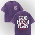 thumbnail image 2 of God Has a Plan Shirt Vintage Christian Graphic Tee Oversized Acid Wash T-Shirt Jeremiah 29:11 Faith Inspired Unisex Cotton Casual Streetwear Gift for Men Women, 2 of 6