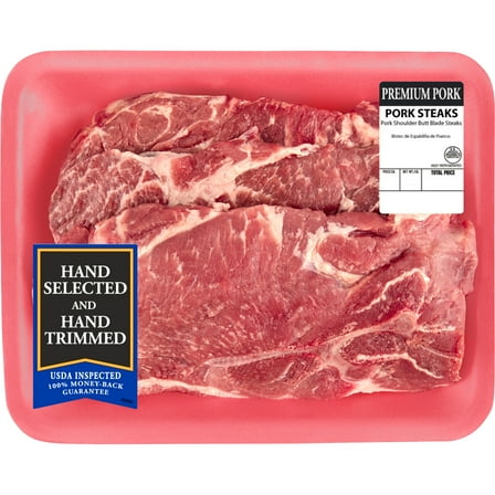 Pork Butt Steak Bone-In Family Pack, 3.1 - 5.1 lb Tray