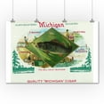 thumbnail image 1 of Michigan Brand Cigar Box Label (36x54 Giclee Gallery Print, Wall Decor Travel Poster), 1 of 1