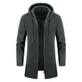 thumbnail image 5 of Turilly Hooded Jackets for Men Solid Color Thicken Windbreaker Mid Length Hooded Jacket, 5 of 5