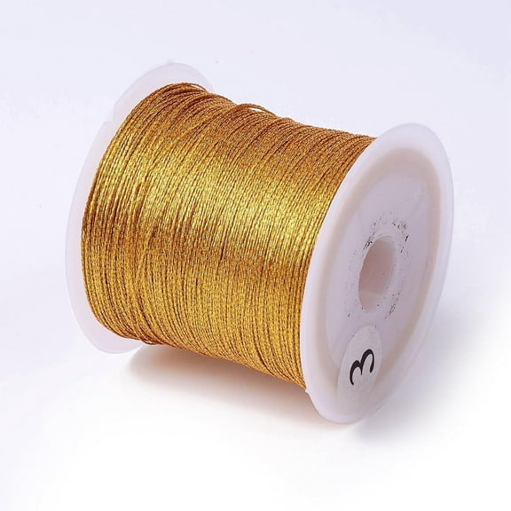 109.36 Yards 3-Ply Metallic Thread 0.2mm for Jewelry Making and Embroidery Round Goldenrod About 109.36 Yards(100m)/Roll