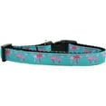 thumbnail image 1 of Pink Flamingos Nylon Ribbon Dog Collar Medium Narrow, 1 of 1