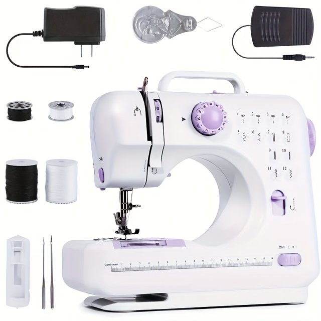 Professional Mini Sewing Machine, 12 Stitches Portable Electric Sewing Machine with Table | Complete Kit with Accessories, Easy to Use for Beginners | Perfect Christmas,