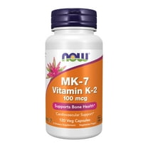 NOW Supplements, MK-7 Vitamin K-2 100 mcg, Cardiovascular Support*, Supports Bone Health*, 120 Veg Capsules