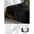thumbnail image 6 of Marble Black Queen Size Flat Sheet, Wrinkleproof & Fadeproof Cooling Flat Bed Sheet Only, Vintage Gold Art Abstract Farmhouse Breathable Soft Bedding Top Sheets 90 x 102 Inches, 6 of 8