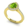 thumbnail image 2 of Diamond-Capitals 1.35 Ct (F-G/VS1) Natural Diamond Peridot Gemstone New Engagement Ring for Ladies Solid 14K Yellow Gold Size 4, 2 of 8