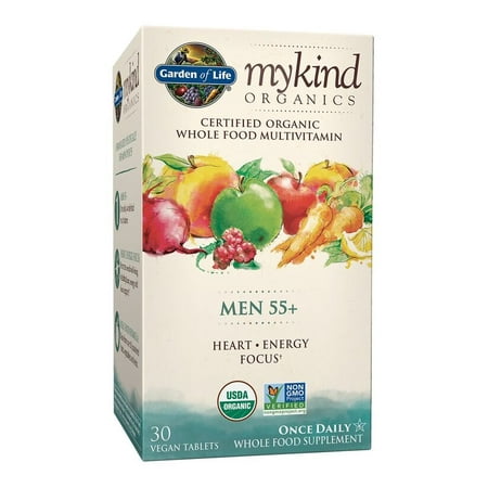 - Garden of Life Mykind Organics Men 55+ One A Day Multivitamin Tablets, 30 Ct