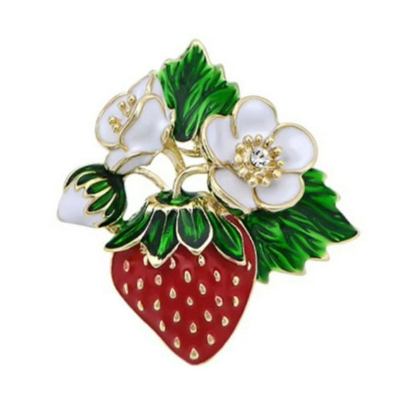 AOOOWER Strawberry Lapel Pin Red Fruit Brooch for Business Meetings and Social Event