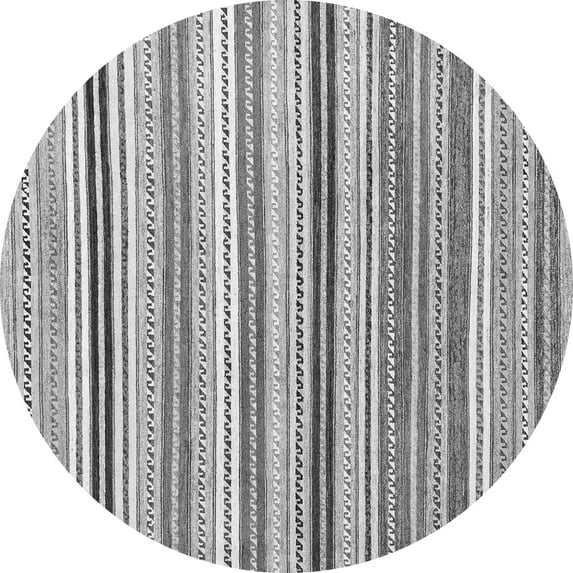 Ahgly Company Indoor Round Abstract Gray Modern Area Rugs, 8' Round